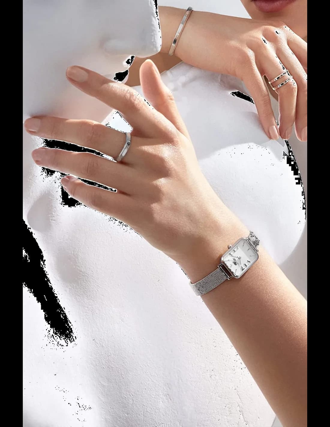 Montre Daniel Wellington DW00100438 femme détail cadran blanc