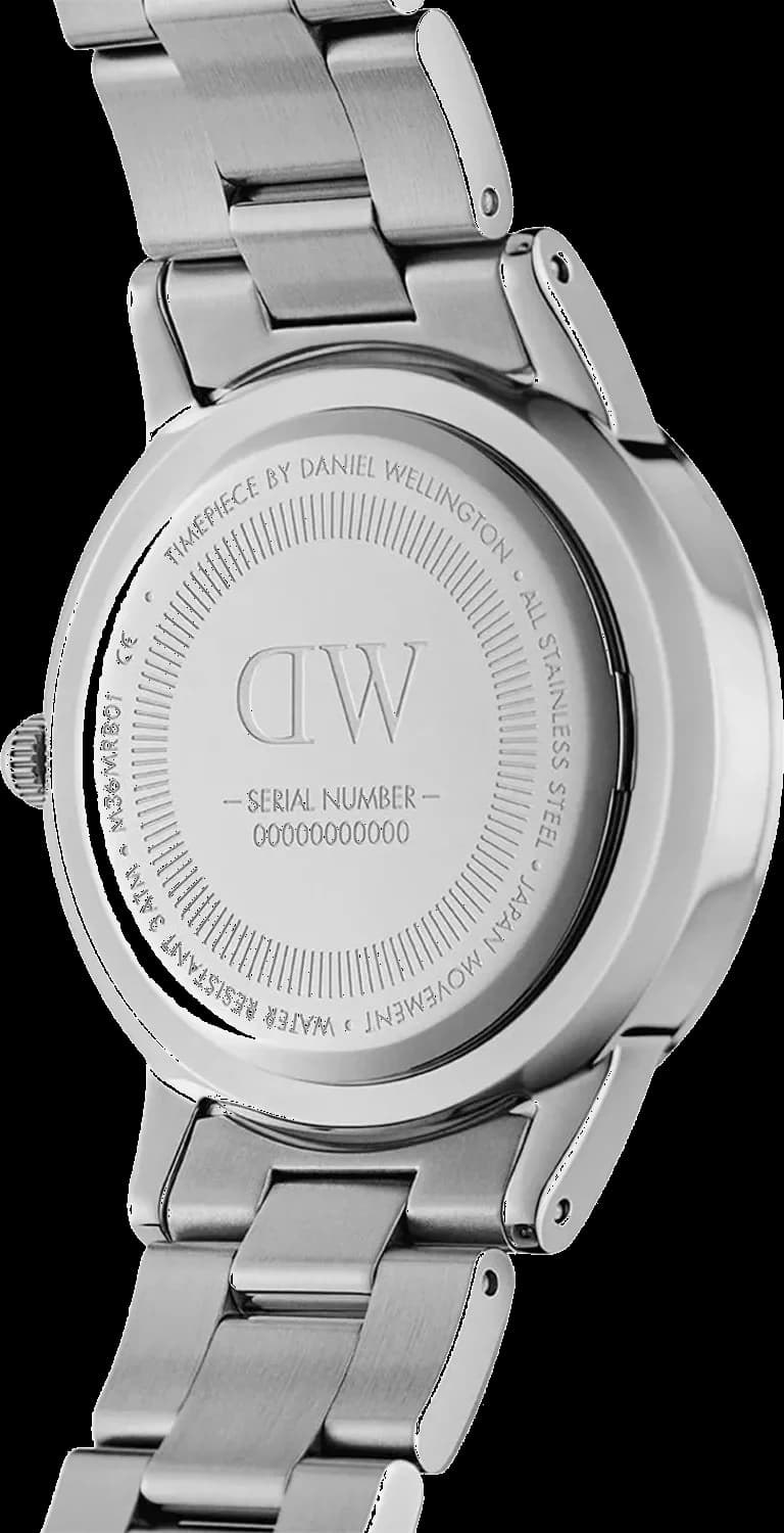 Montre Daniel Wellington DW00100459 femme verso boîtier argent