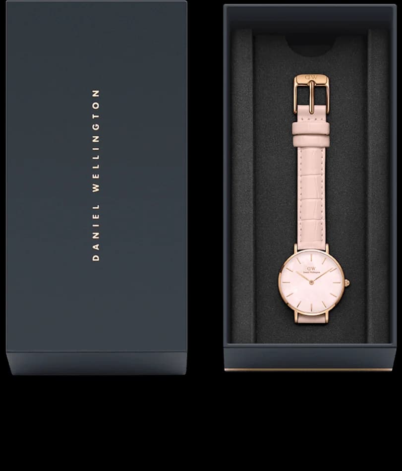 Montre Femme Daniel Wellington Petite Rouge 28mm DW00100511 cadran rose nacre vue 4