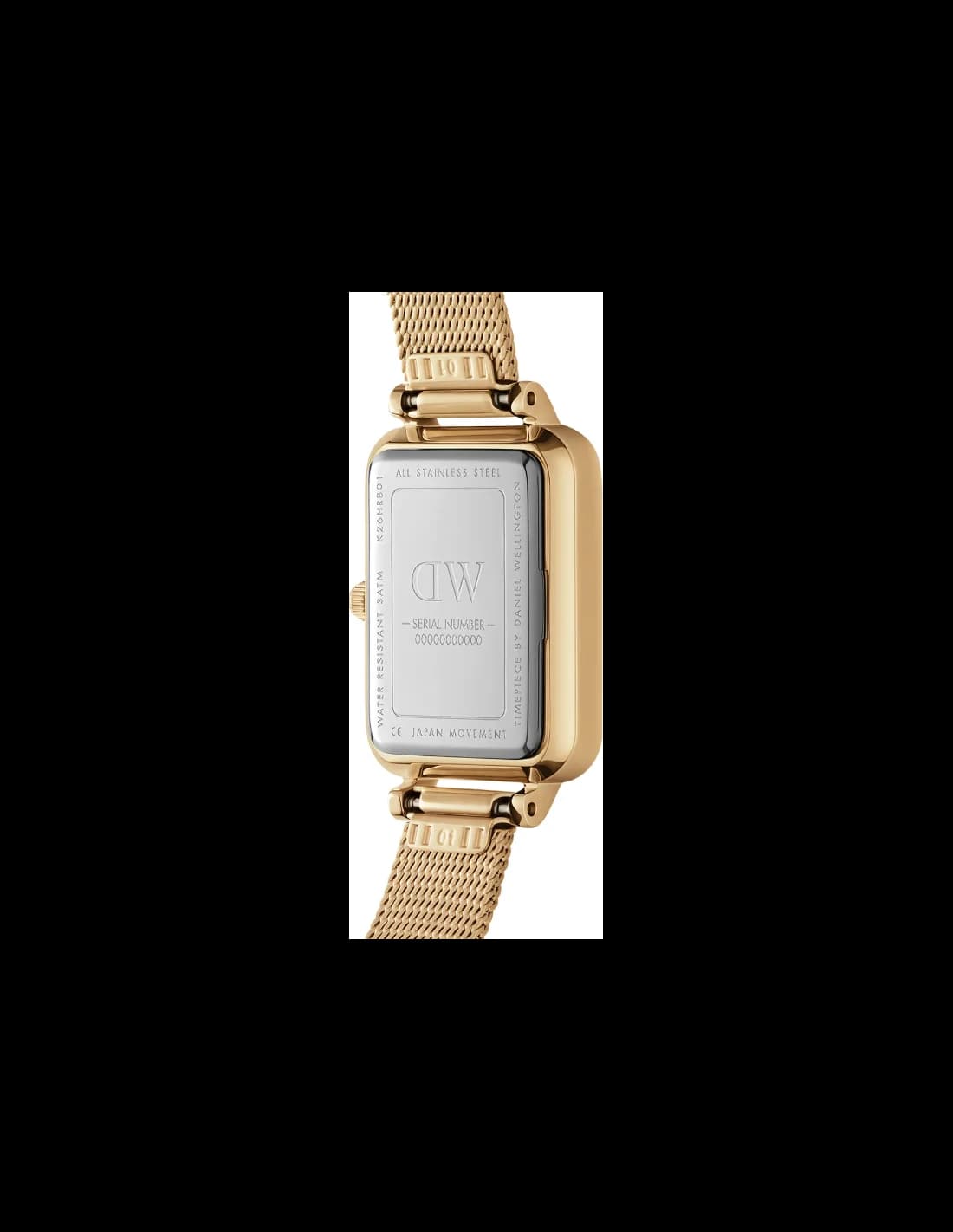 Montre Daniel Wellington Quadro Lumine Pressed Piano DW00100599 rectangulaire vue 3