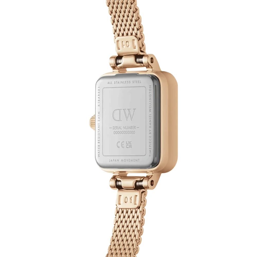 Montre Femme Daniel Wellington DW00100648 Quadro Mini Acier Rose Gold Cadran Vert vue 3