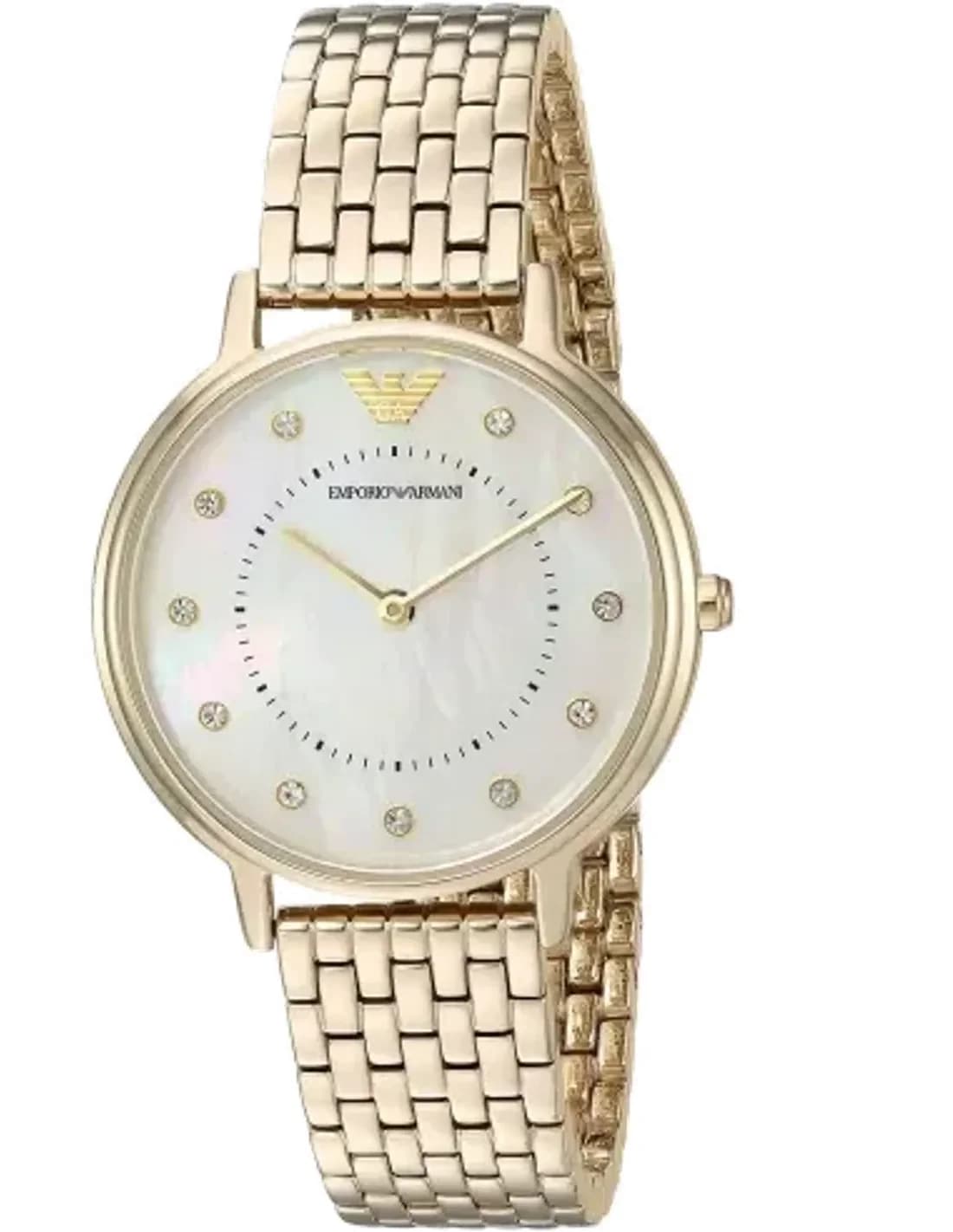Women's Watch Emporio Armani AR11007 Gold Stainless Steel with Mother of Pearl Dial
