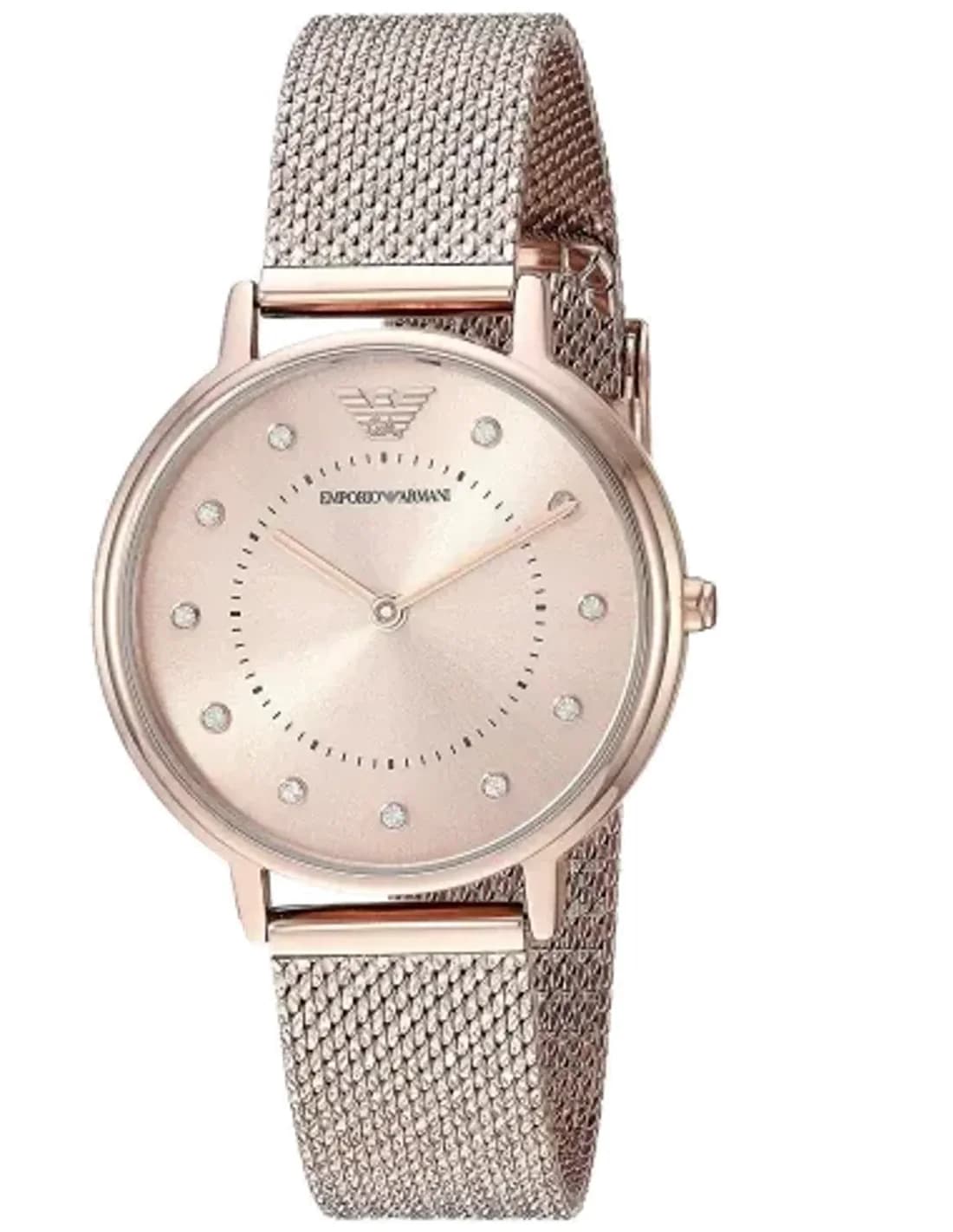 Montre Emporio Armani Kappa AR11129 Ronde or rose en maille milanaise
