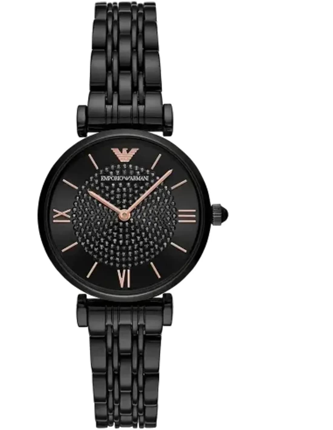 Montre Emporio Armani AR11245 en acier maille milanaise noir
