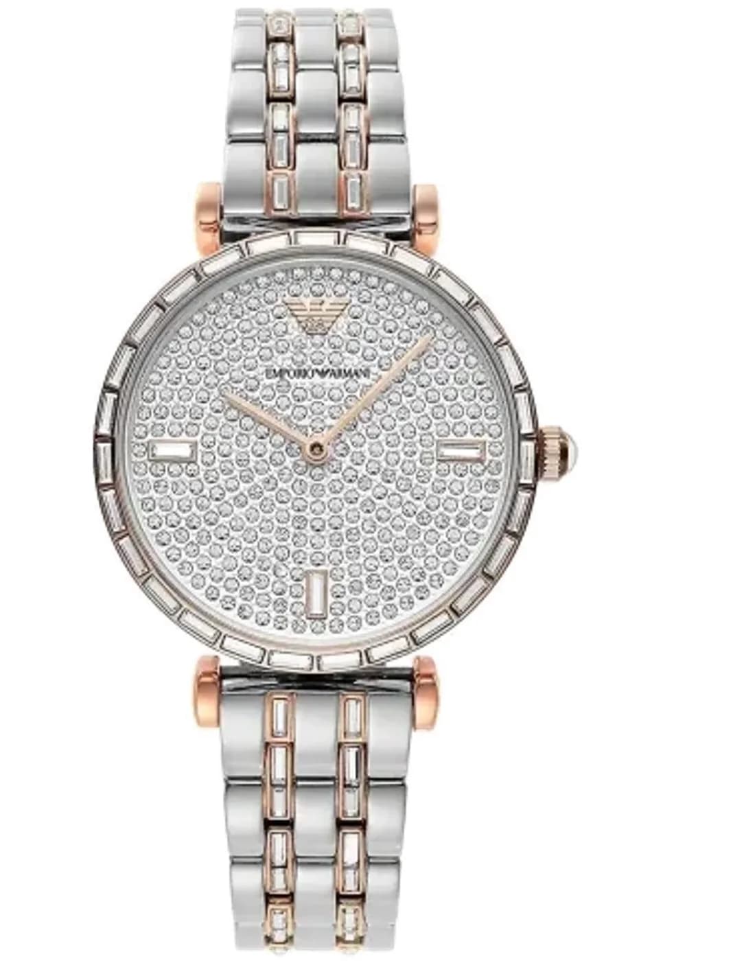 Montre Emporio Armani AR11293 Gianni T-Bar en Acier Rose Gold et Maille Milanaise