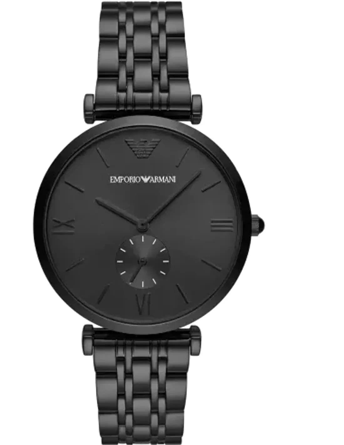 Montre Emporio Armani AR11299 Gianni T-Bar Acier Noir IP Cadran Petite Seconde