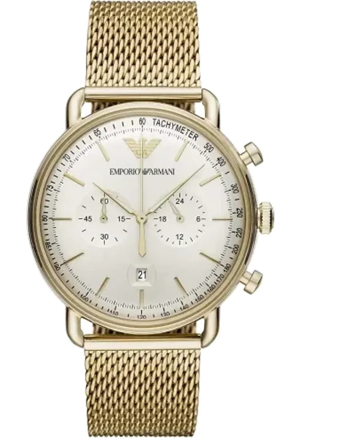Emporio Armani Aviator AR11315 Men's Watch Gold Mesh Bracelet