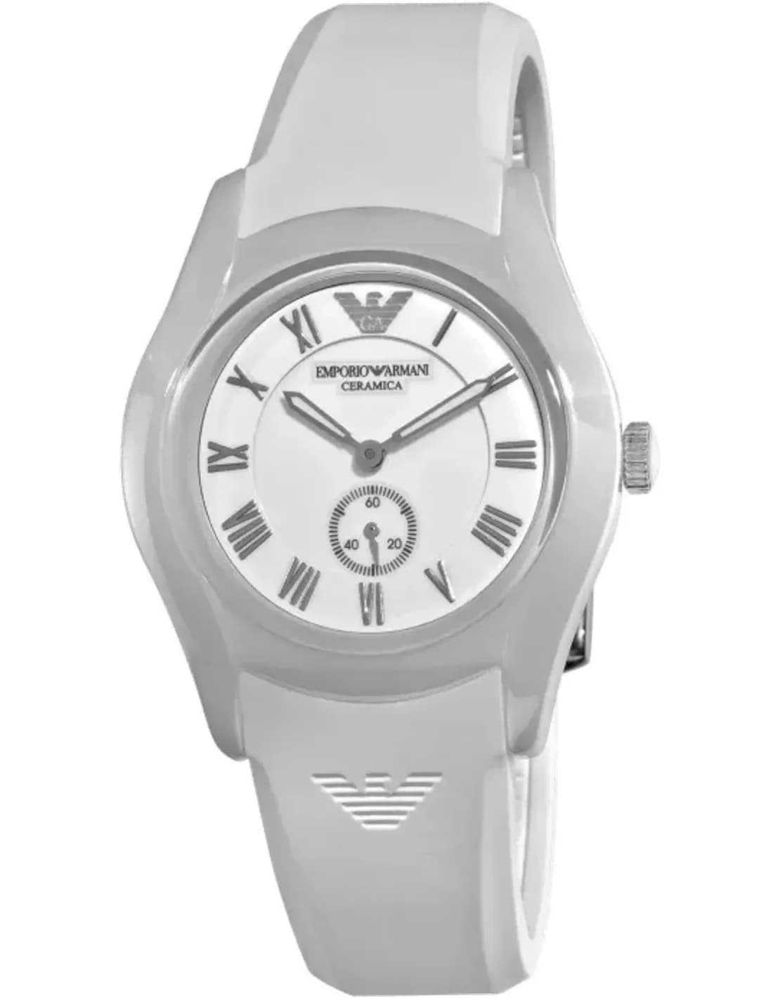 Montre Emporio Armani AR1433 Céramique et Silicone Blanc