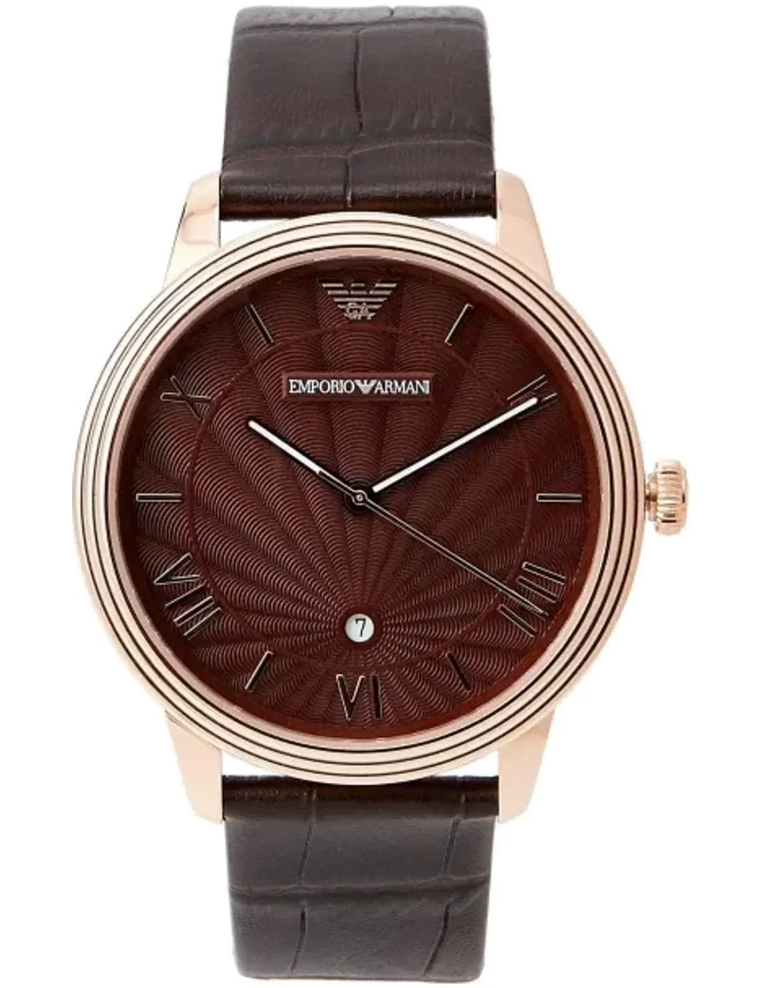 Montre Homme Emporio Armani AR1613 Bracelet Cuir Noir Cadran Noir
