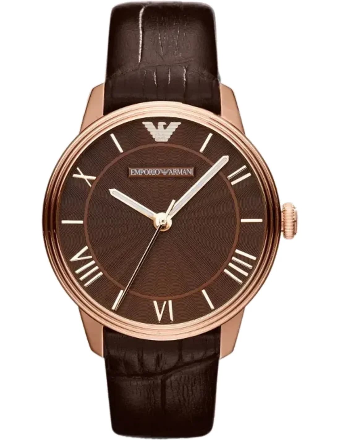 Montre Femme Emporio Armani Retro Dino AR1619 Bracelet en cuir marron