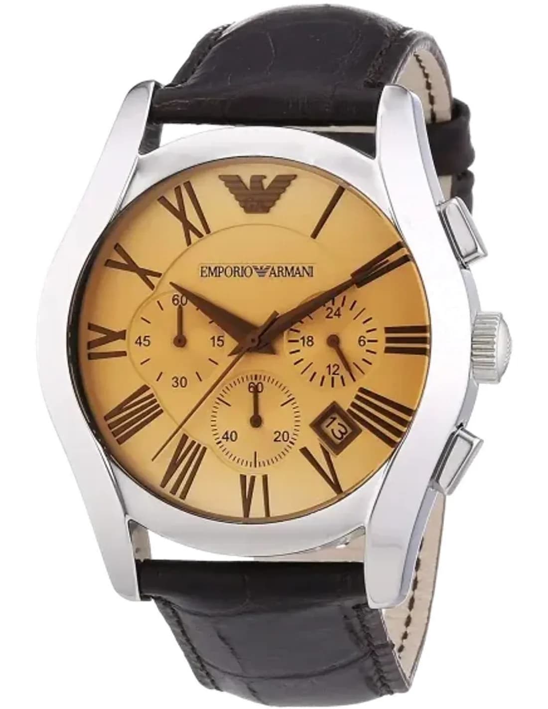 Montre Homme Emporio Armani Classic AR1634 bracelet en cuir brun