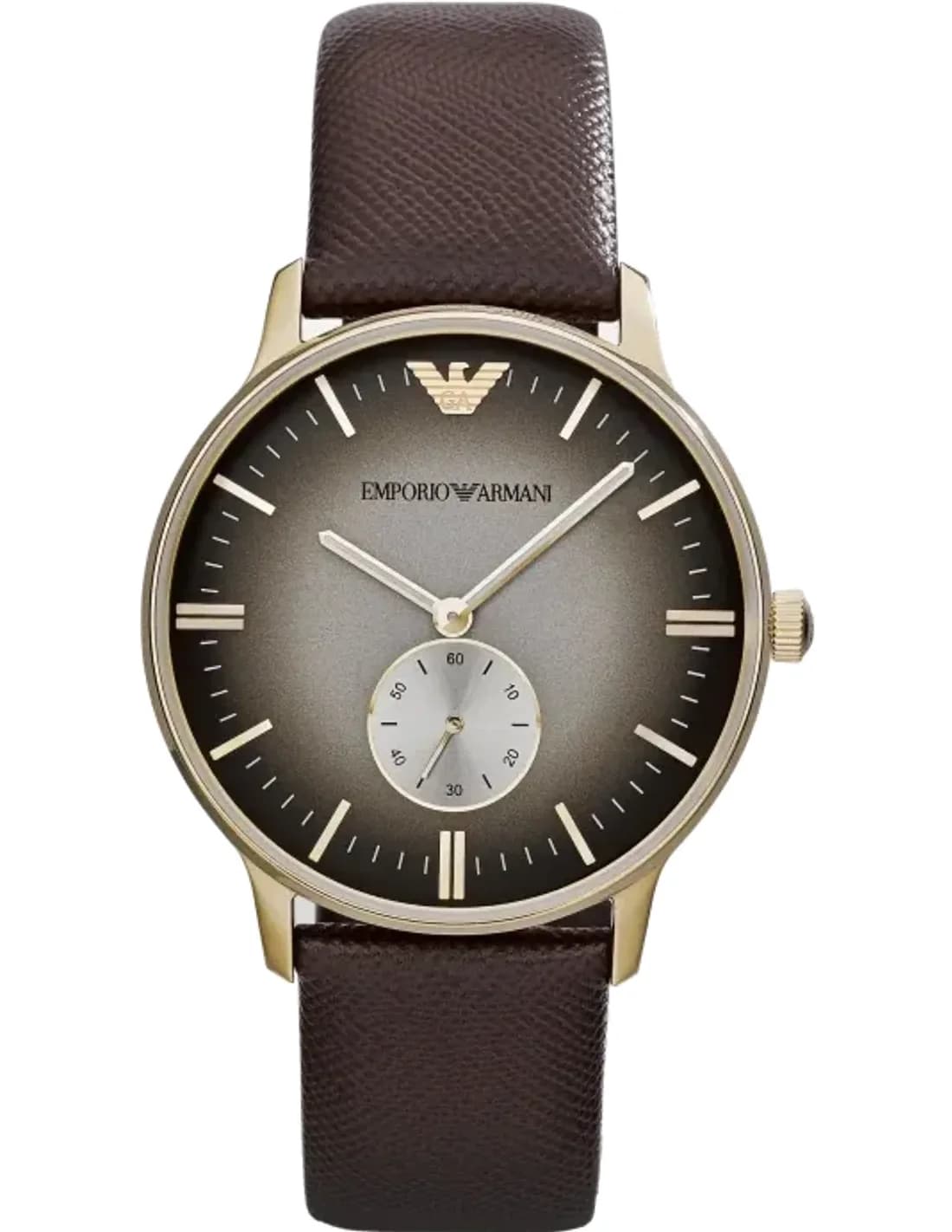 Montre Homme Emporio Armani Retro AR1756 Bracelet en cuir saffiano marron