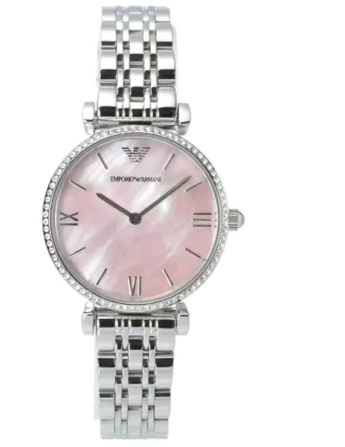 Montre Emporio Armani AR1779 avec Cadran en Nacre Rose et Bracelet Cuir