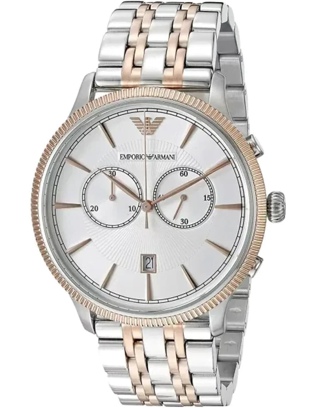 Montre Homme Emporio Armani Classic AR1826 Bracelet acier inoxydable or rose et argenté