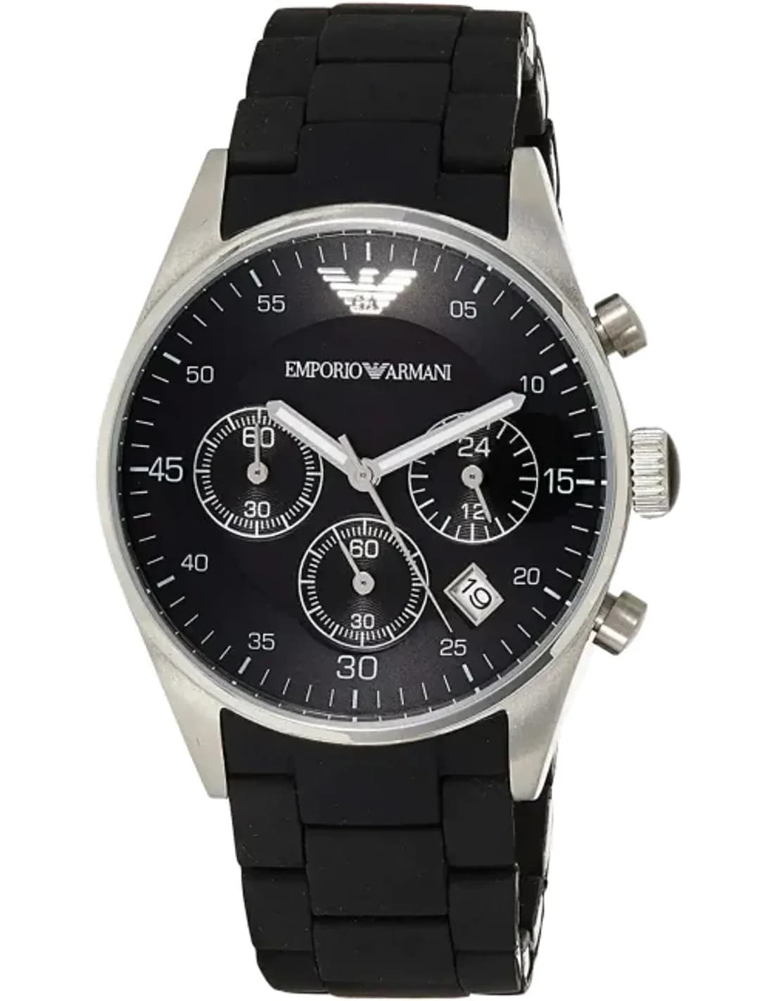Montre Emporio Armani AR5866 avec bracelet silicone et chronographe
