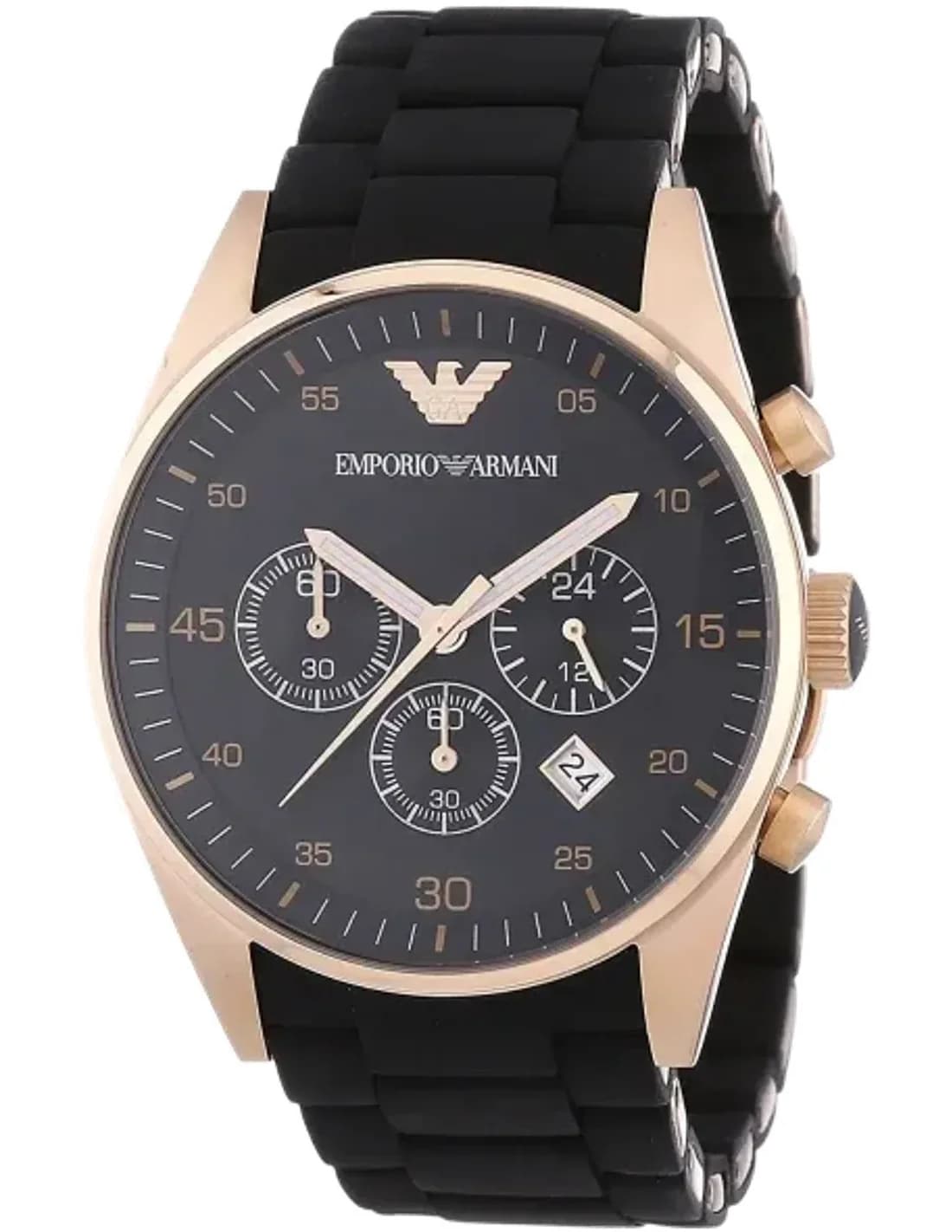 Emporio Armani AR5905 Rose Gold and Silicone Chronograph Watch