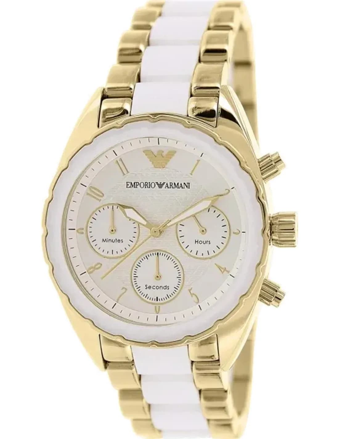 Montre Femme Emporio Armani AR5944 Bracelet bicolore blanc et or
