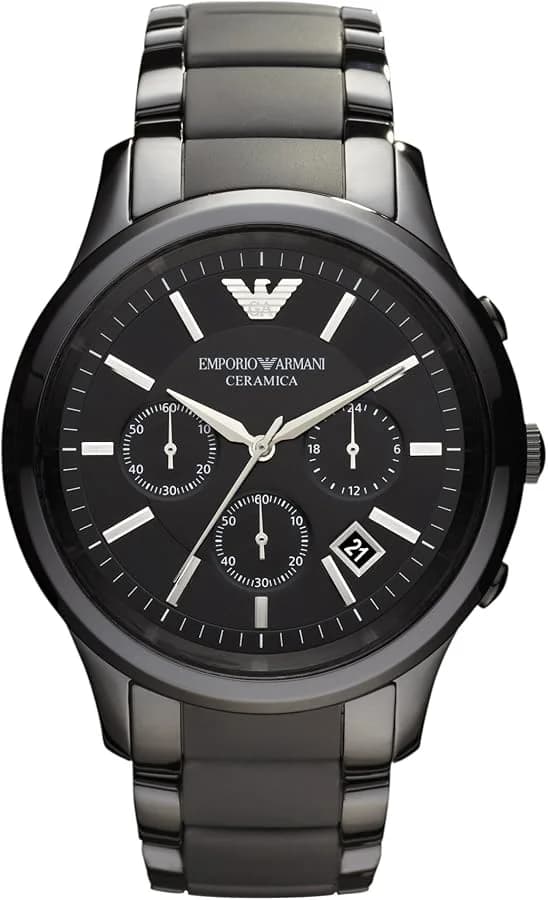 Montre Emporio Armani AR1452 Chronographe céramique noire