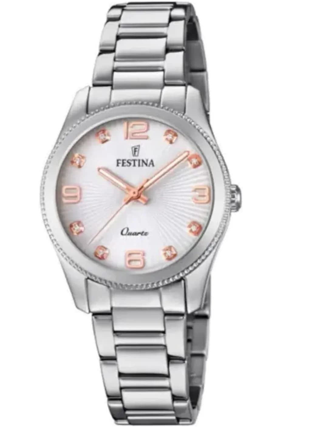 Montre Festina F20208/1 en Acier Argenté avec Cadran Clair et Bracelet à Maillons