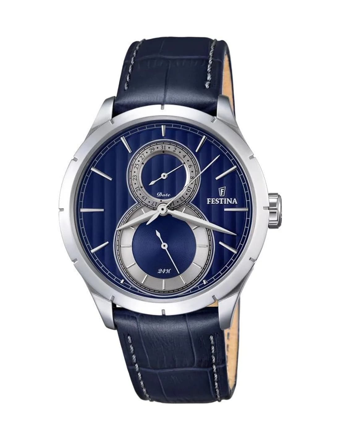 Montre Festina F16892/3 Cadran Bleu et Bracelet Cuir