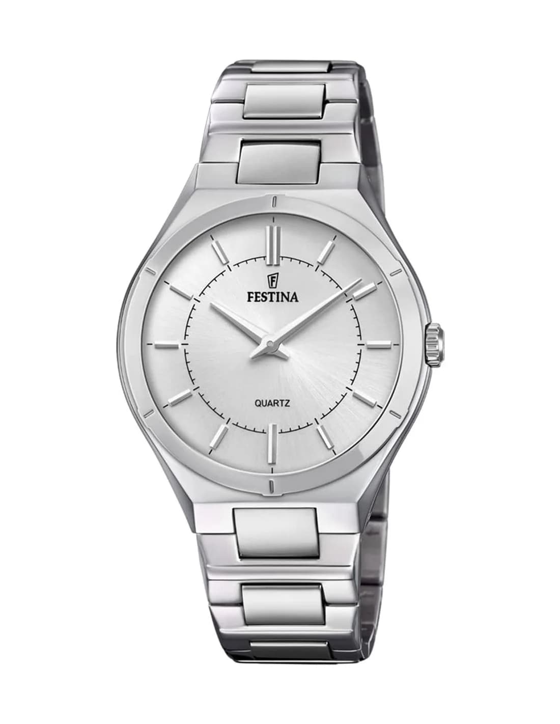 Montre Festina F20244/1 Cadran Blanc et Bracelet Cuir Noir