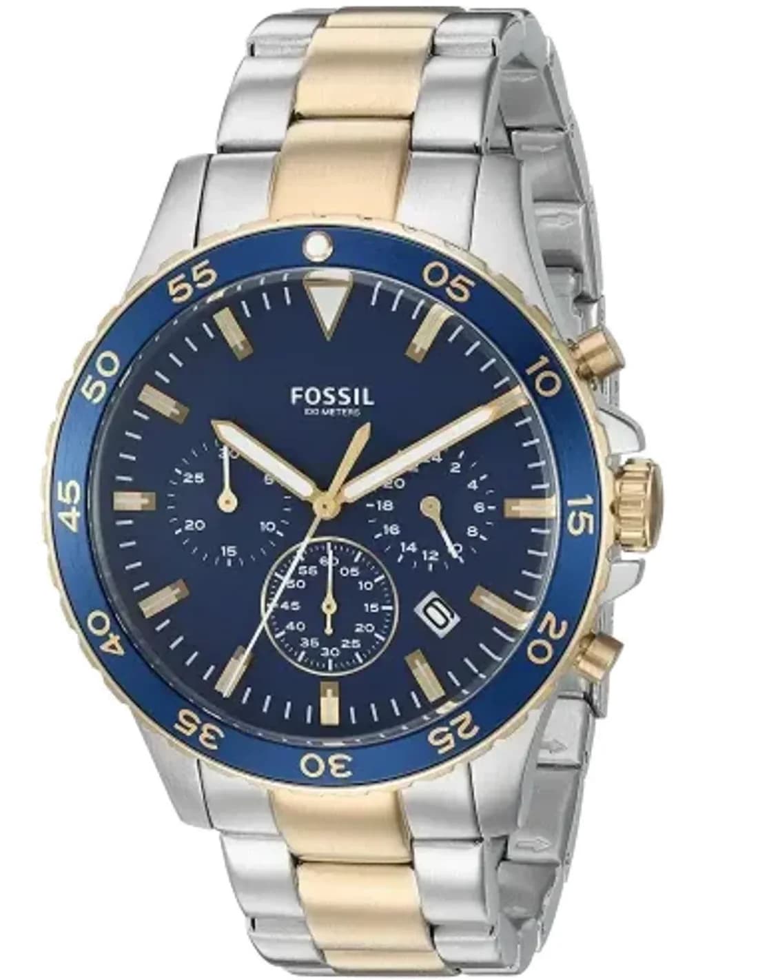 Montre Homme Fossil Crewmaster CH3076 Argent et Or