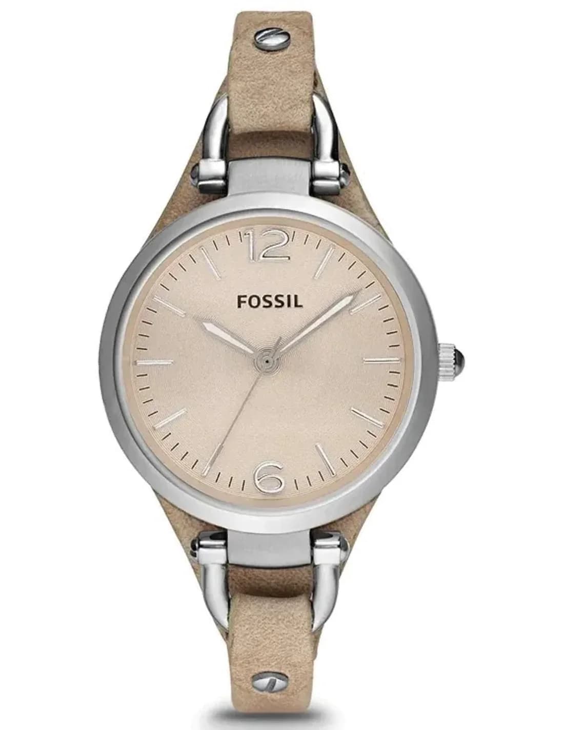 Montre Femme Fossil ES2830 bracelet cuir fin crème