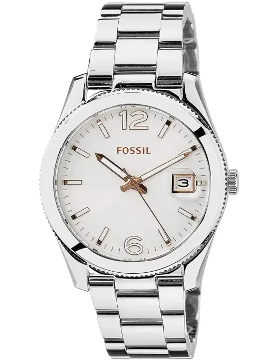 Montre Femme Fossil Perfect Boyfriend ES3728 Argentée avec index or rose