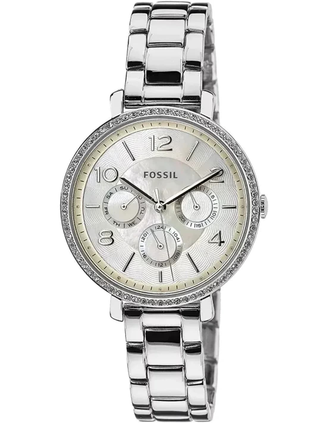 Montre Femme Fossil Jacqueline ES3755 Bracelet Argenté En Acier Scintillant