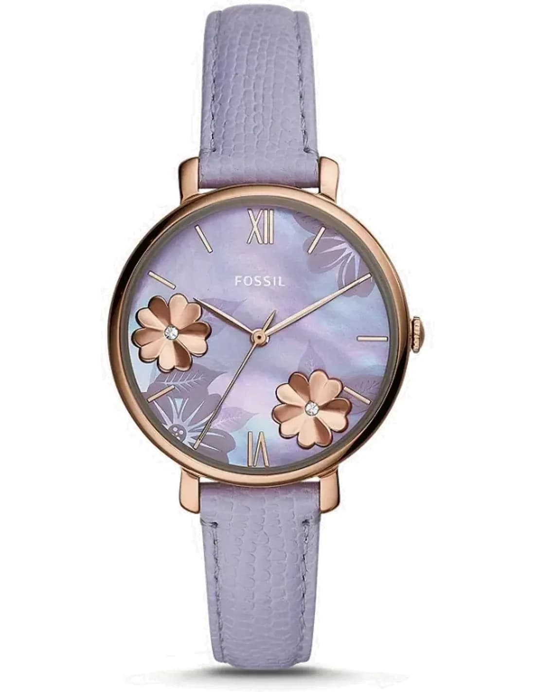Fossil Jacqueline ES4814 lavender leather strap women's watch