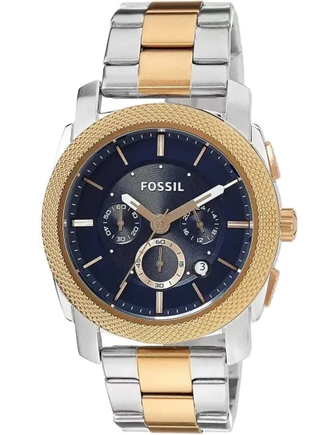Montre Homme Fossil Machine FS5037 Lunette or rose avec motifs clous de Paris