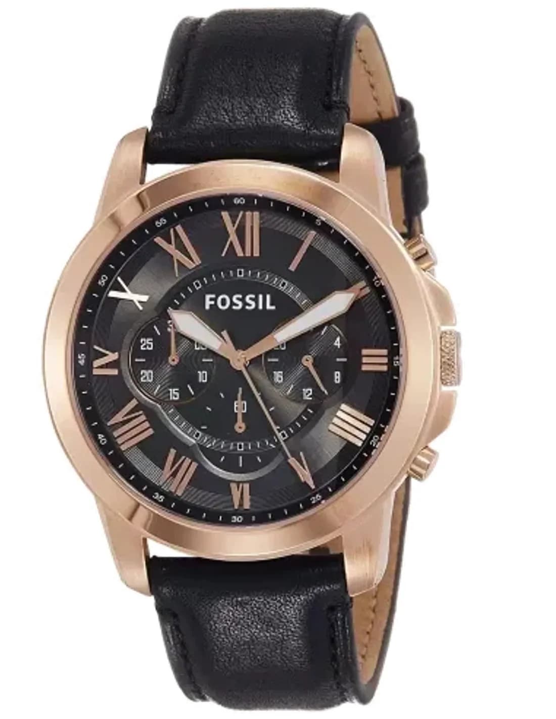 Montre Homme Fossil FS5085 Bracelet en Cuir Noir