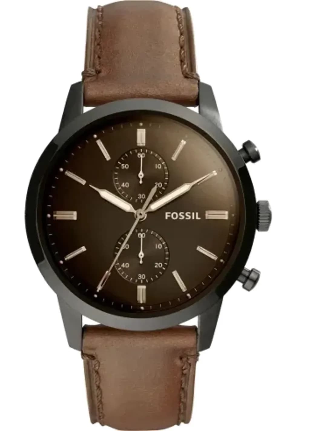 Montre Homme Fossil FS5437 Townsman Bracelet Cuir Marron