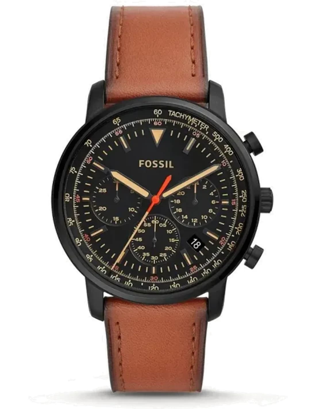 Fossil Goodwin Chronograph FS5501 brown leather strap men's watch
