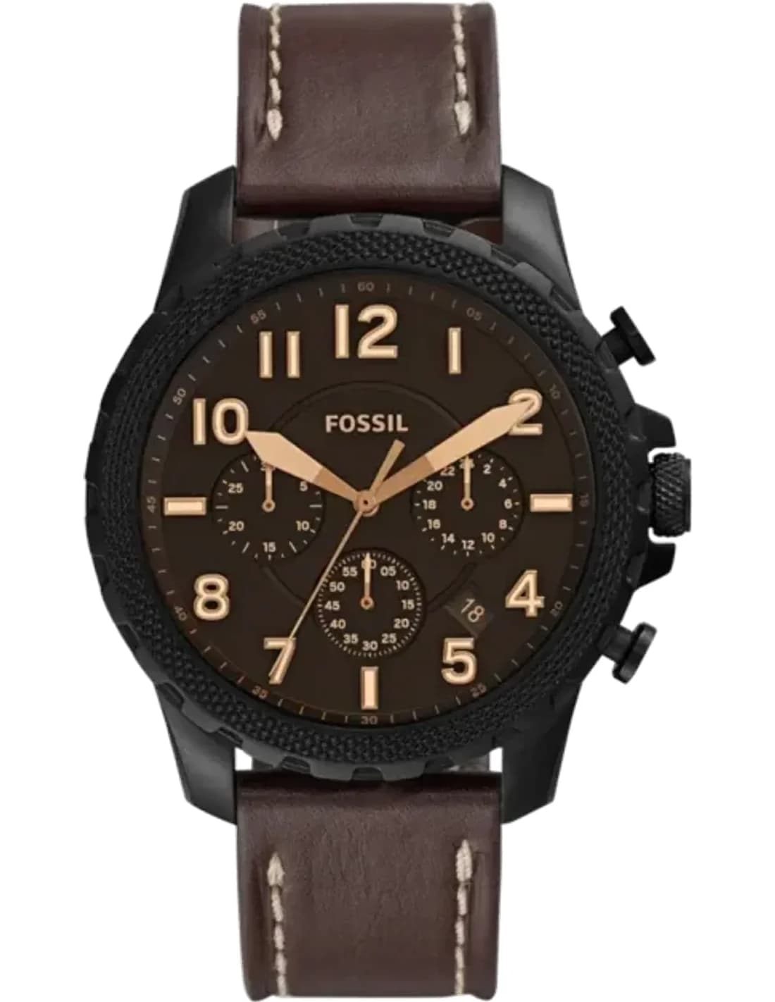 Montre homme Fossil Bowman FS5601 bracelet en cuir marron