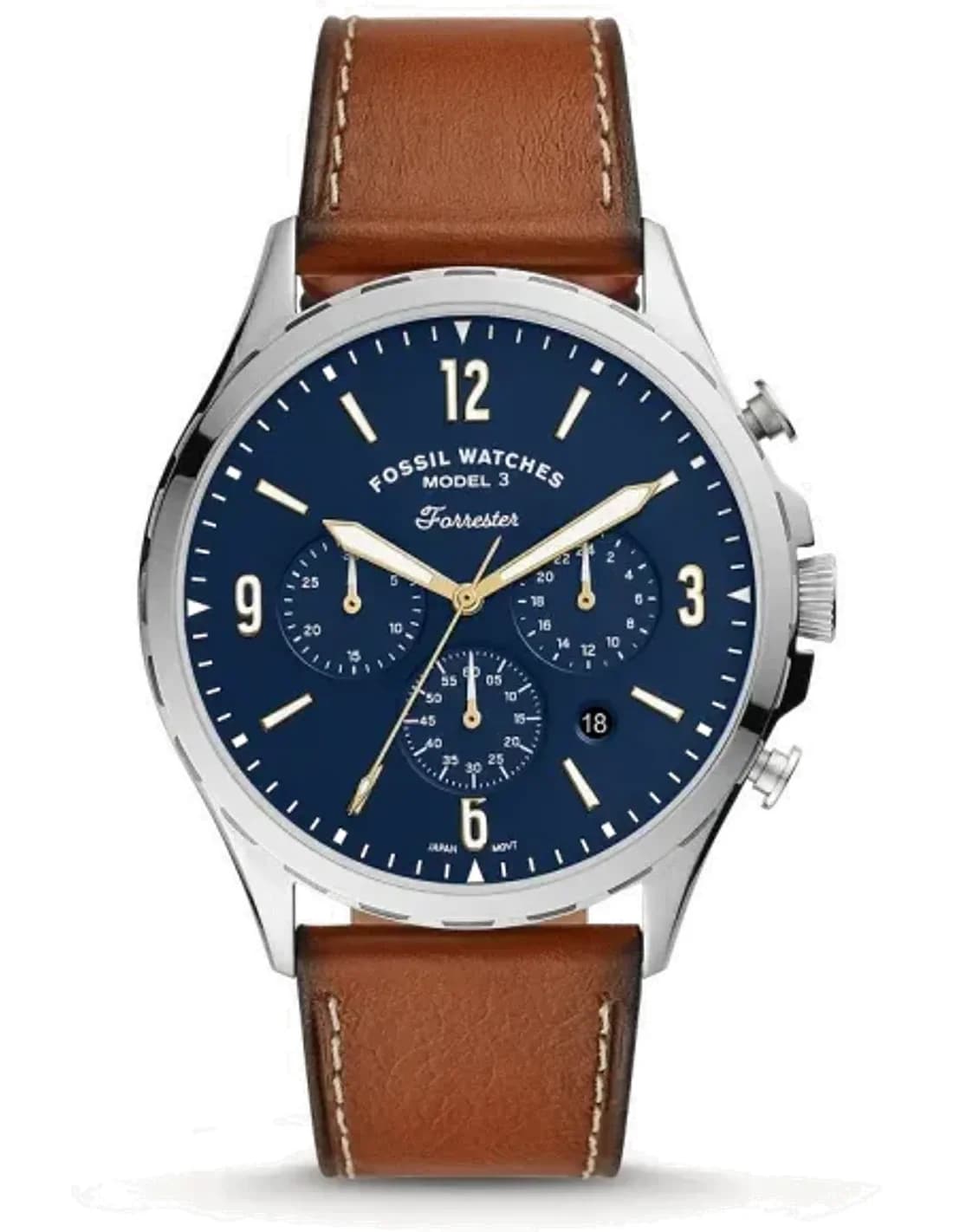 Montre Fossil FS5607 Forrester avec Bracelet en Cuir Marron