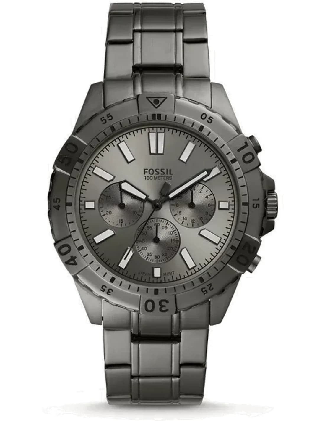 Fossil Garrett FS562 smoke stainless steel men's watch