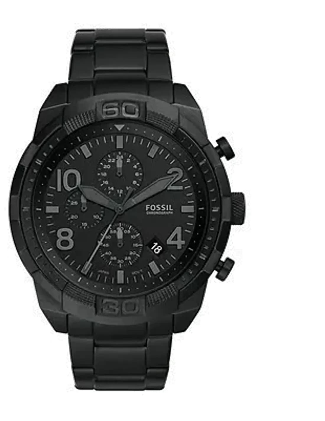 Fossil Bronson FS5712 black leather strap men's watch