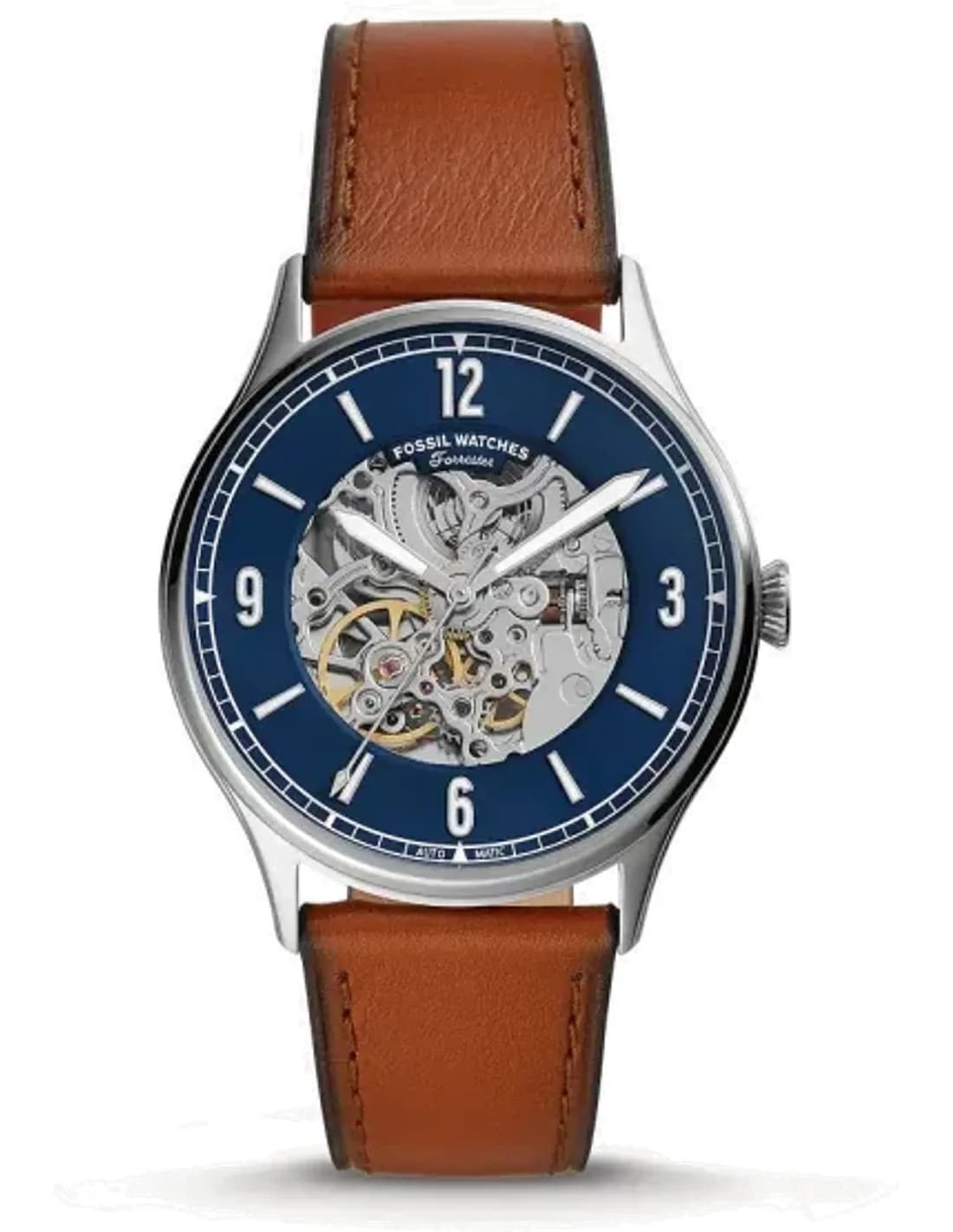 Fossil Forrester ME3179 automatic brown leather strap men's watch