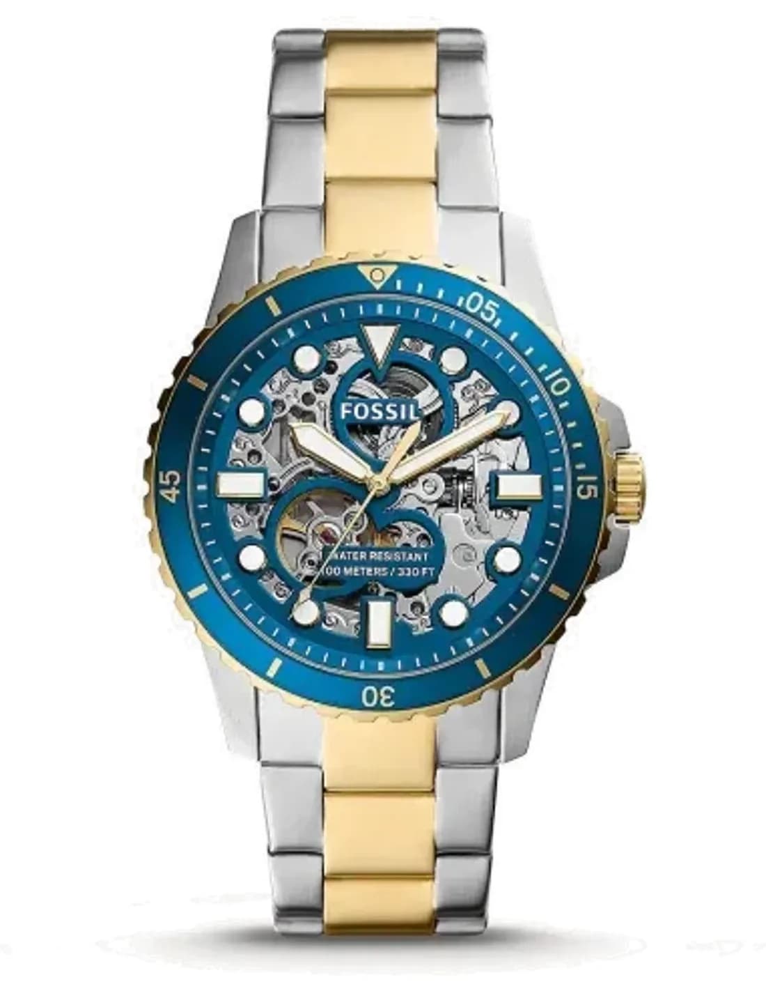 Montre homme Fossil FB-01 automatique ME3191 acier inoxydable bicolore