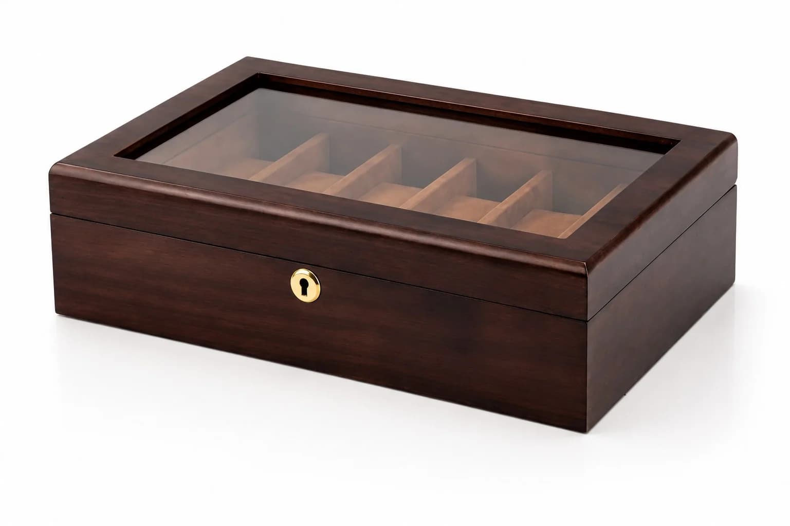 Ravello 12-Compartment Watch Storage Box in Genuine Walnut Wood vue 2