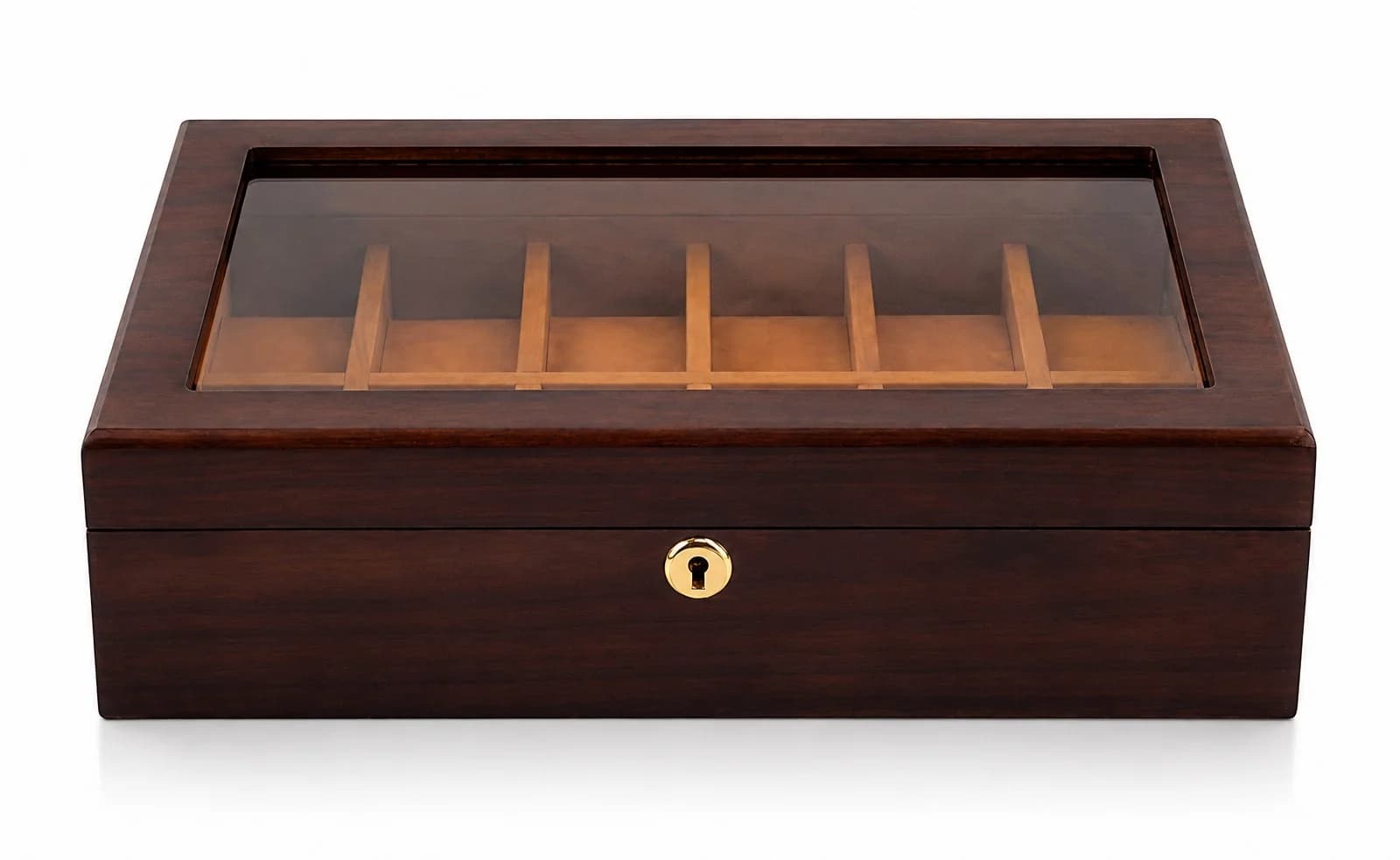 Ravello 12-Compartment Watch Storage Box in Genuine Walnut Wood vue 3