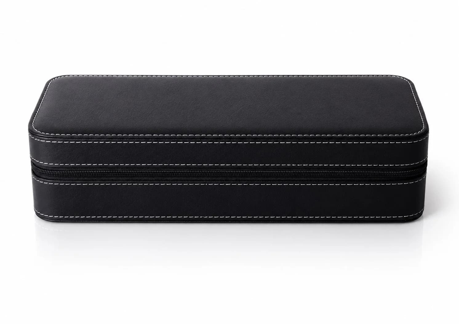 Housse Voyager 6 Compartiments pour Montres : Étui Souple Simili-Cuir Noir vue 2