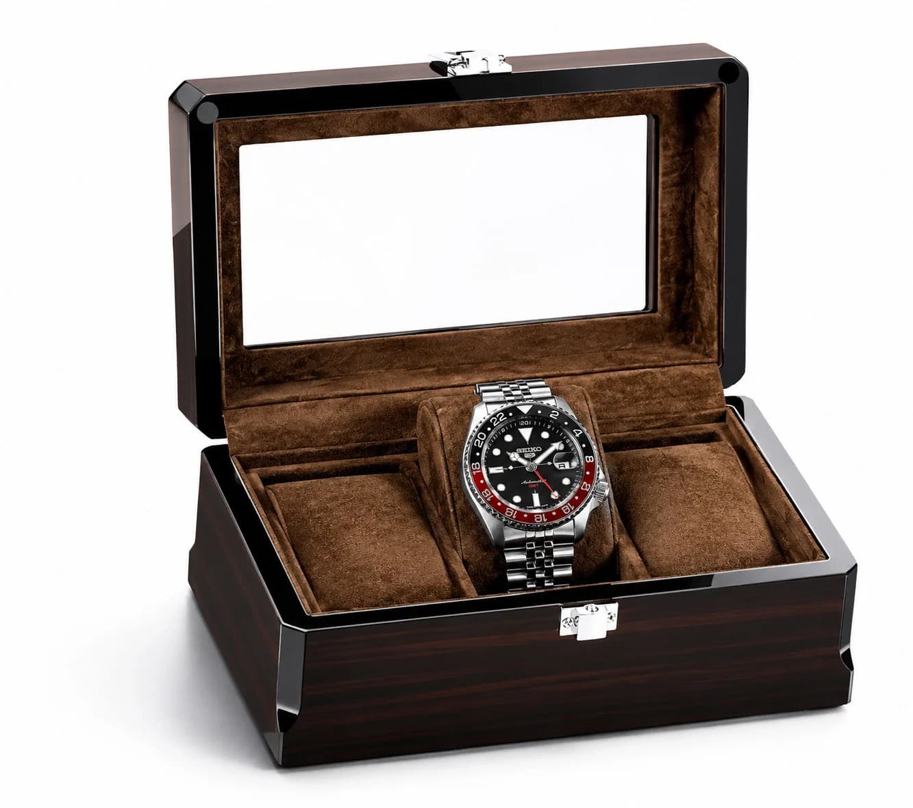 Milan Watch Box, Espresso Wood, 3 Slots