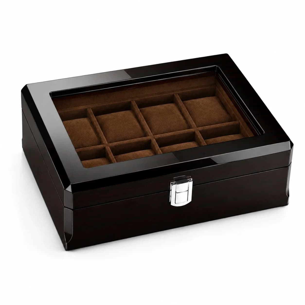 Milan Watch Box, Espresso Wood, 8 Slots