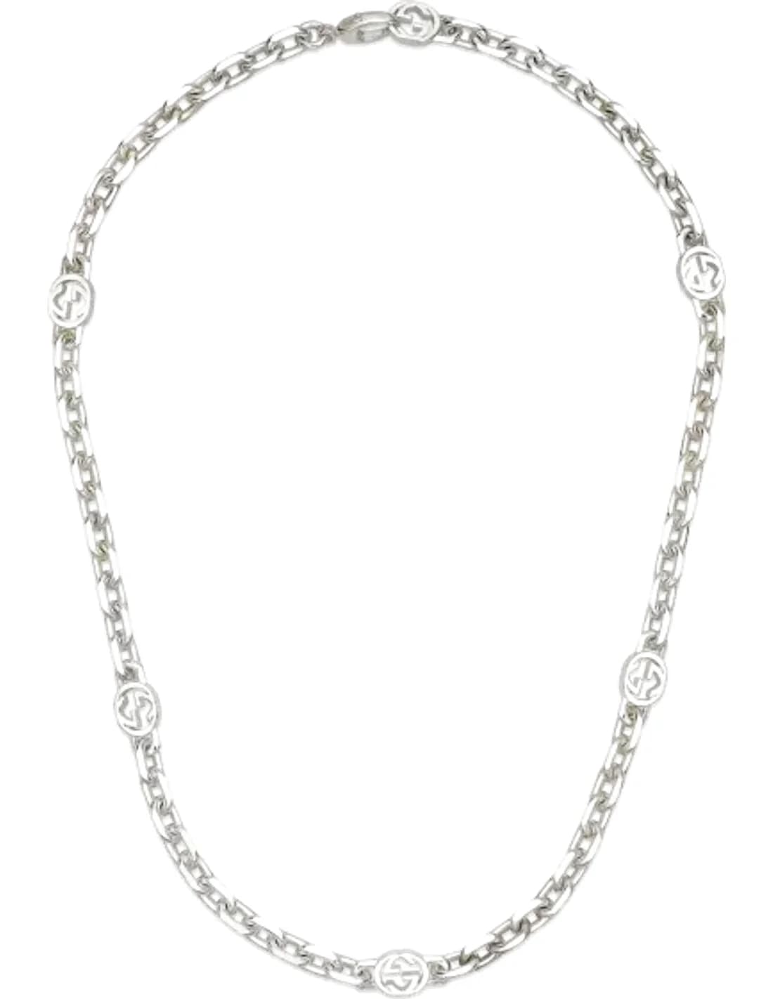 Gucci necklace in 925 silver with chain and interlocking GG detail