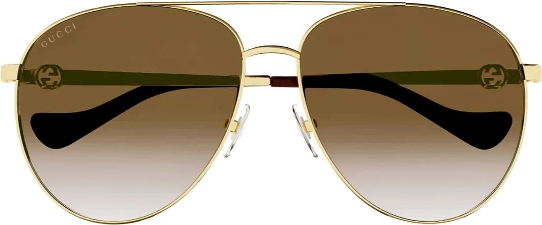 Lunettes de soleil Gucci GG1088S forme pilote en métal