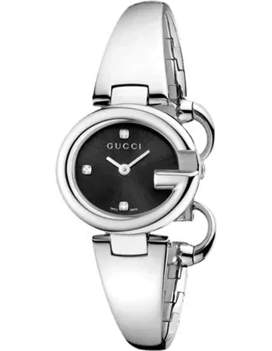 Montre Femme Gucci Guccissima YA134505 Cadran noir et diamants