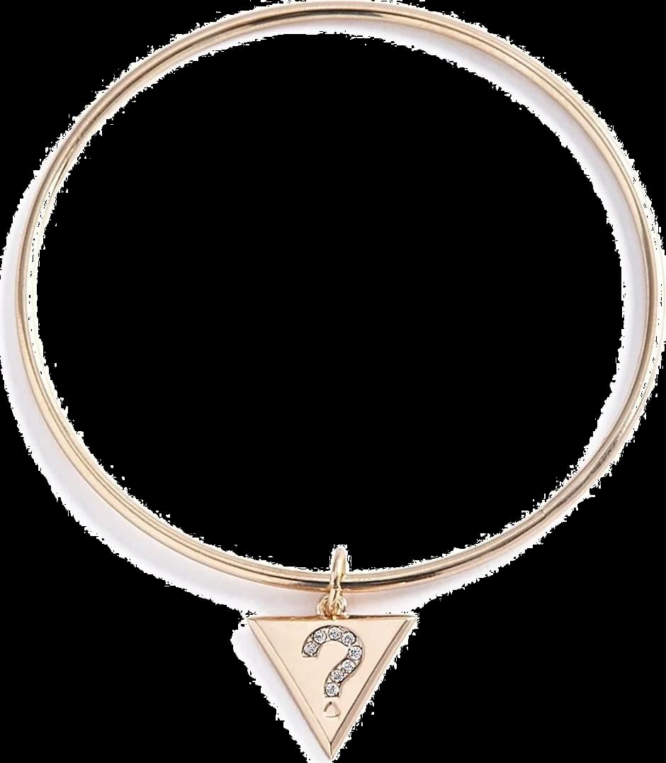 Bracelet Guess en acier or doré avec plaque triangle logo