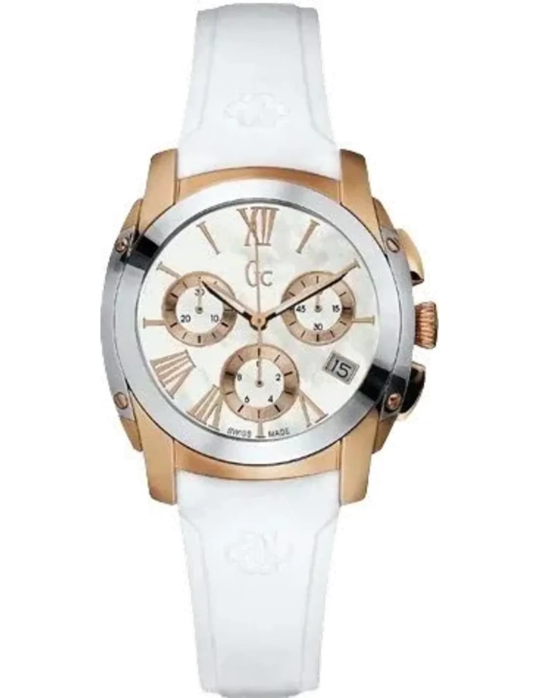 Montre Femme Guess Collection GC A57002M1 Bracelet silicone blanc